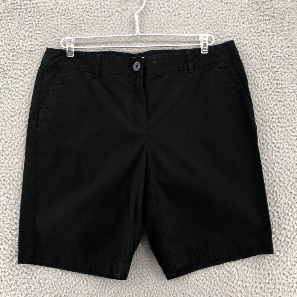 Ann Taylor LOFT Shorts Women 12 Petite Black Original Chino Bermudas Everyday